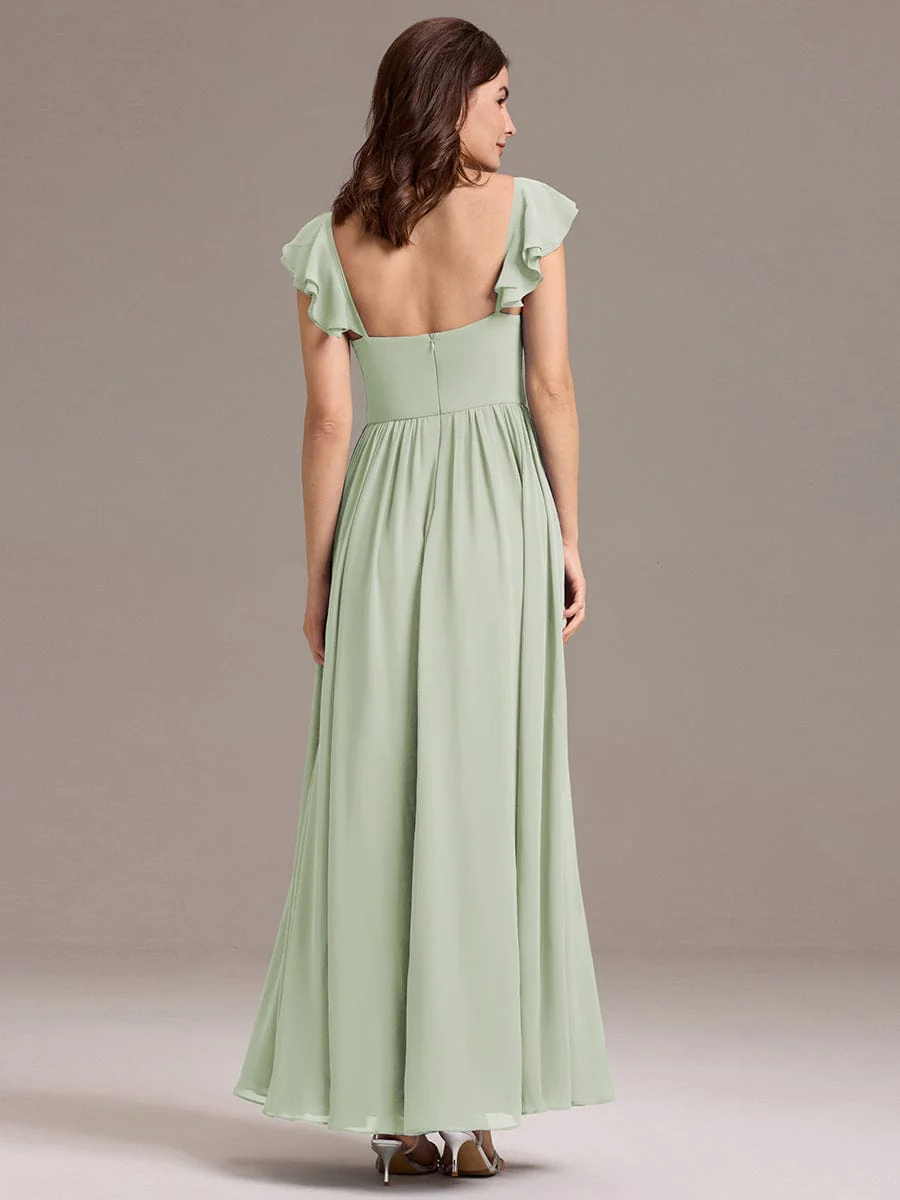 ever CLARKE|A-line Sweetheart Neck Chiffon Maxi Bridesmaid Dress With Ruffle - Image 12