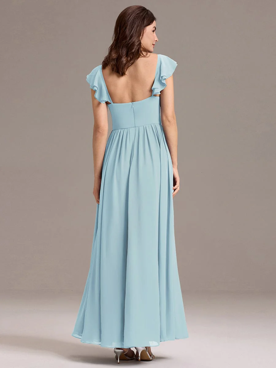 ever CLARKE|A-line Sweetheart Neck Chiffon Maxi Bridesmaid Dress With Ruffle - Image 17
