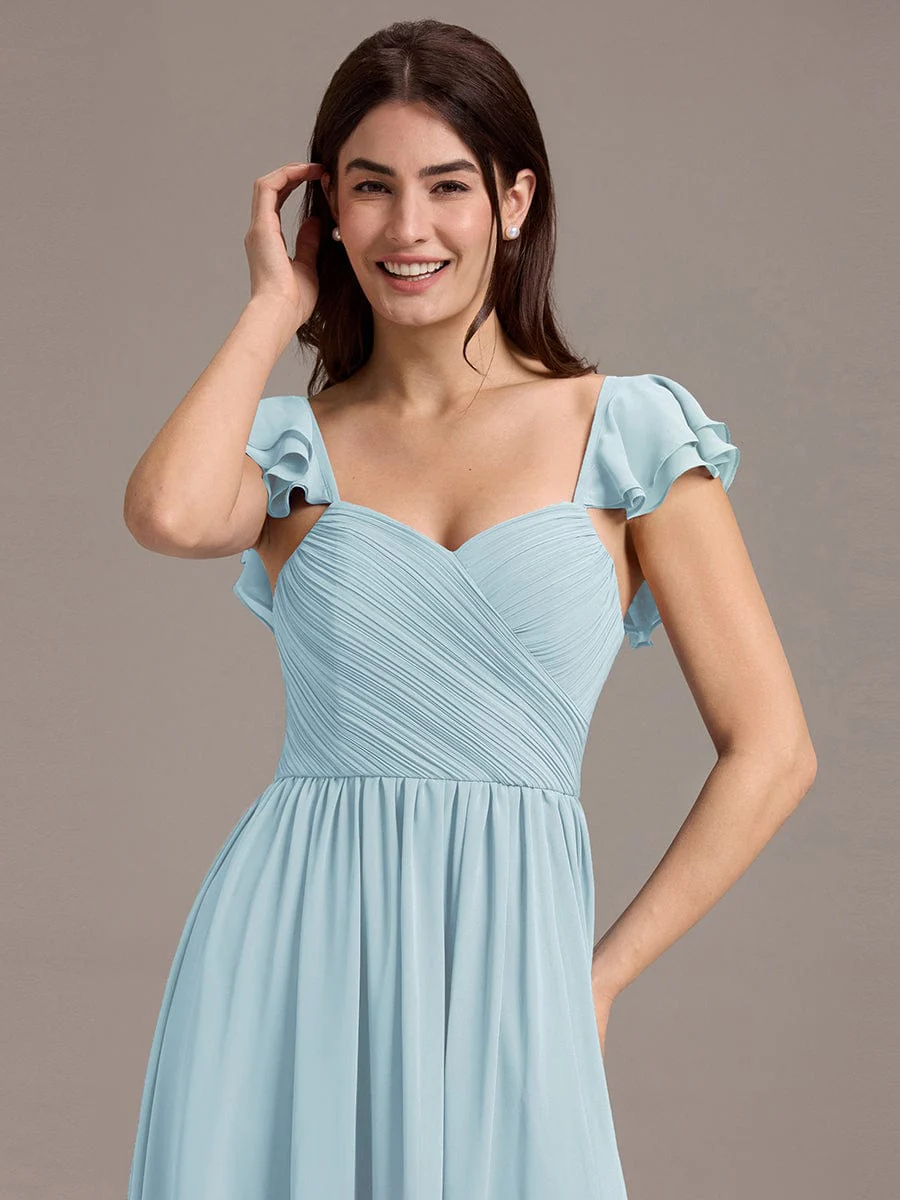 ever CLARKE|A-line Sweetheart Neck Chiffon Maxi Bridesmaid Dress With Ruffle - Image 18
