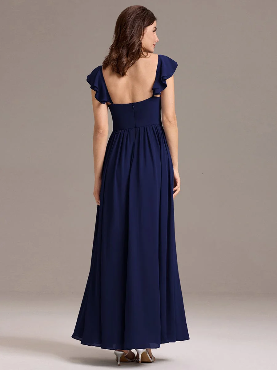 ever CLARKE|A-line Sweetheart Neck Chiffon Maxi Bridesmaid Dress With Ruffle - Image 22
