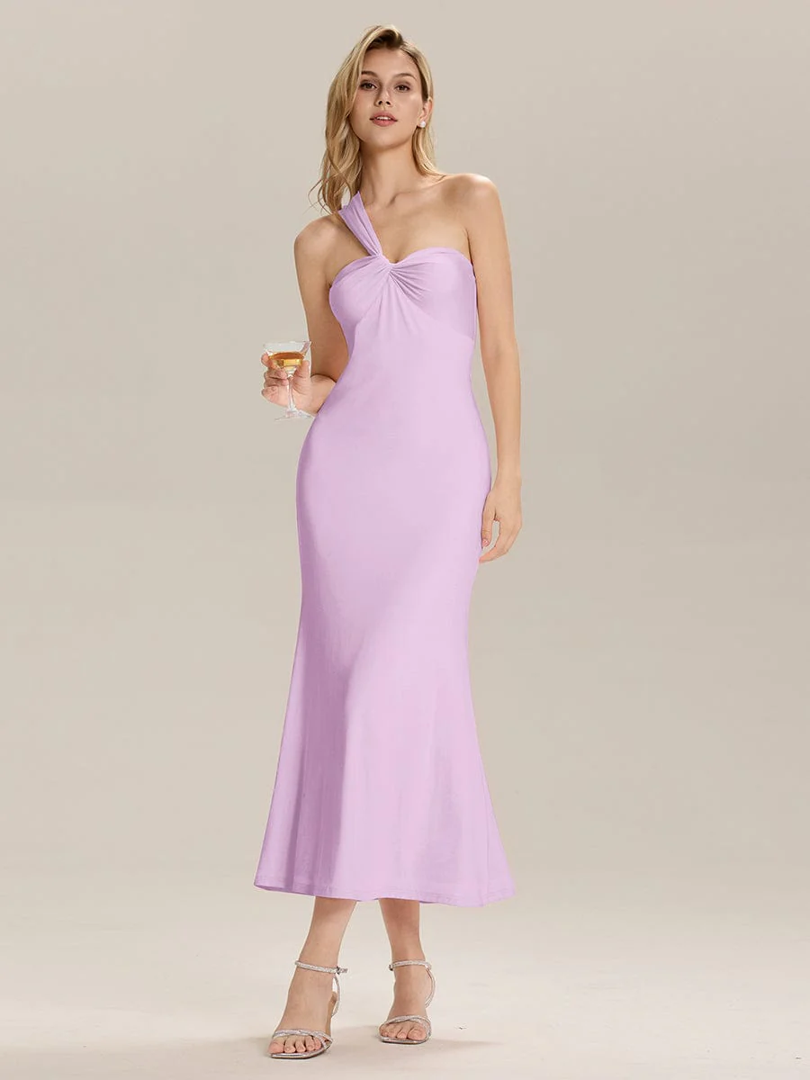 ever ELOWYN|One Shoulder Backless Knit Evening Dress - Image 12