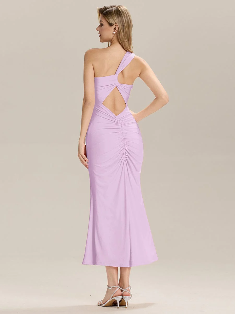 ever ELOWYN|One Shoulder Backless Knit Evening Dress - Image 13