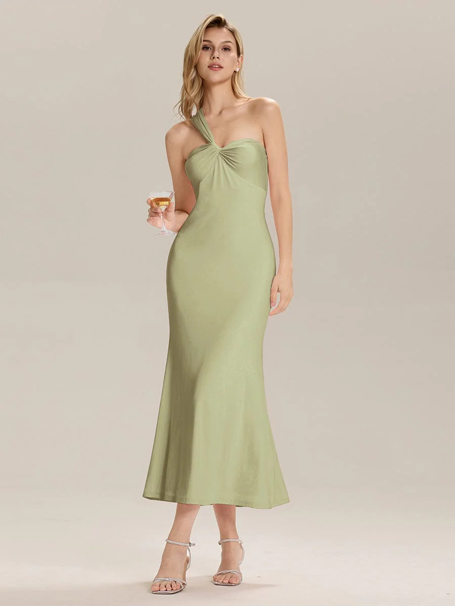 ever ELOWYN|One Shoulder Backless Knit Evening Dress - Image 14