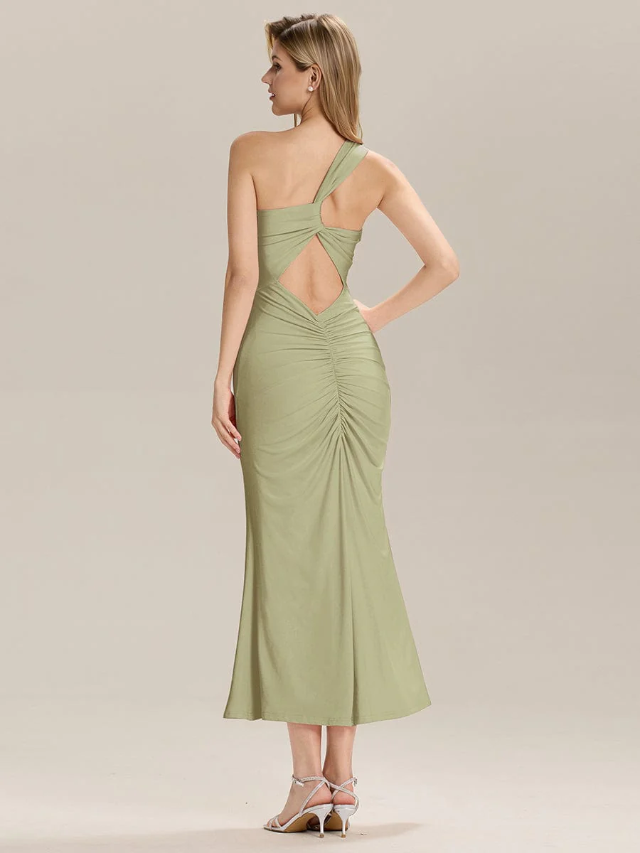 ever ELOWYN|One Shoulder Backless Knit Evening Dress - Image 15