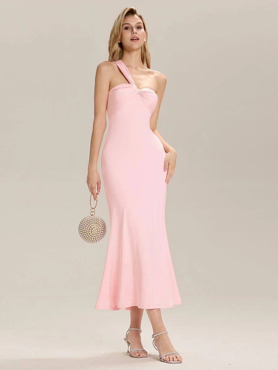 ever ELOWYN|One Shoulder Backless Knit Evening Dress - Image 5