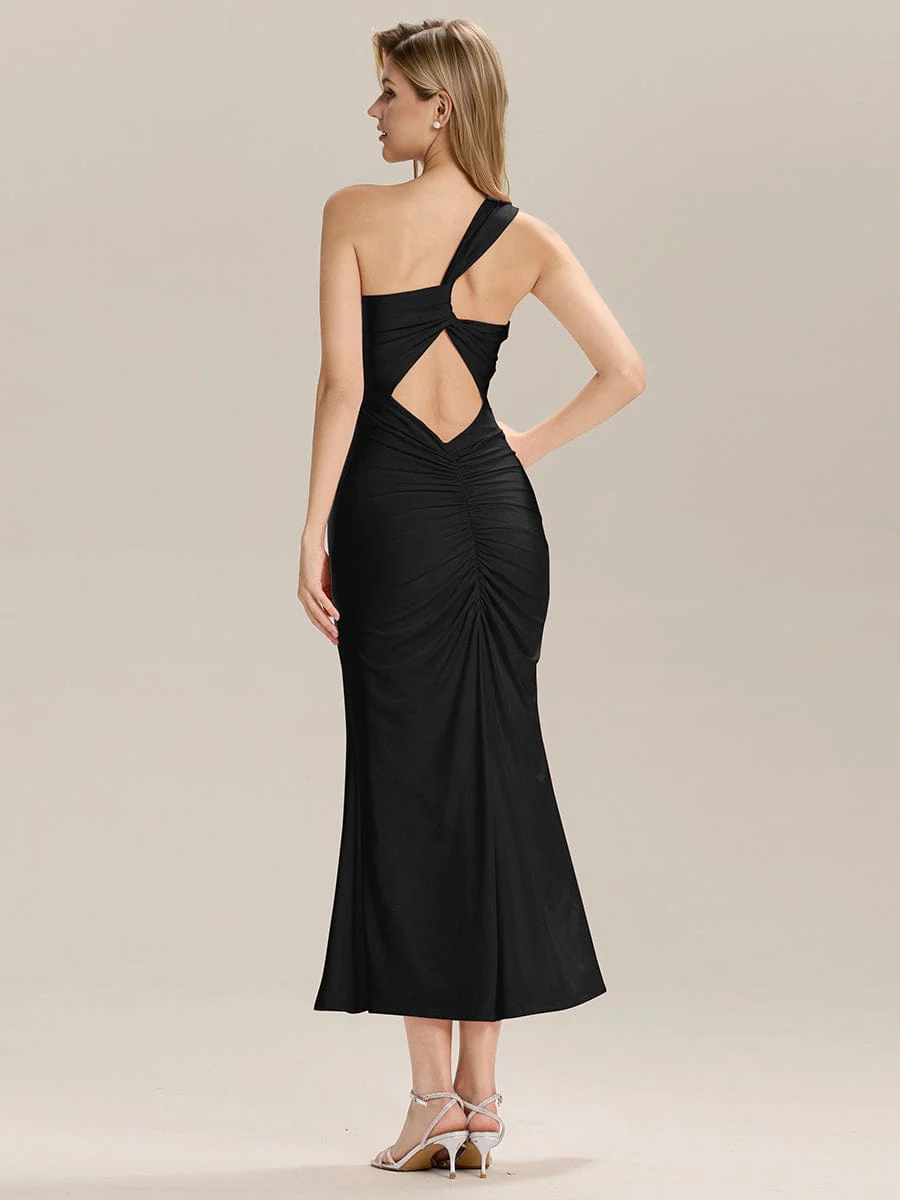 ever ELOWYN|One Shoulder Backless Knit Evening Dress - Image 7