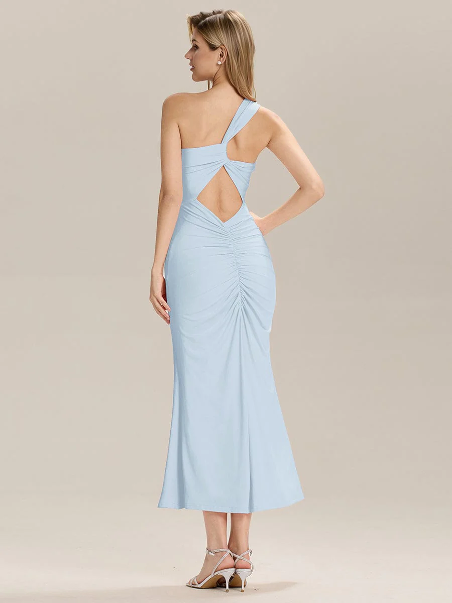 ever ELOWYN|One Shoulder Backless Knit Evening Dress - Image 9