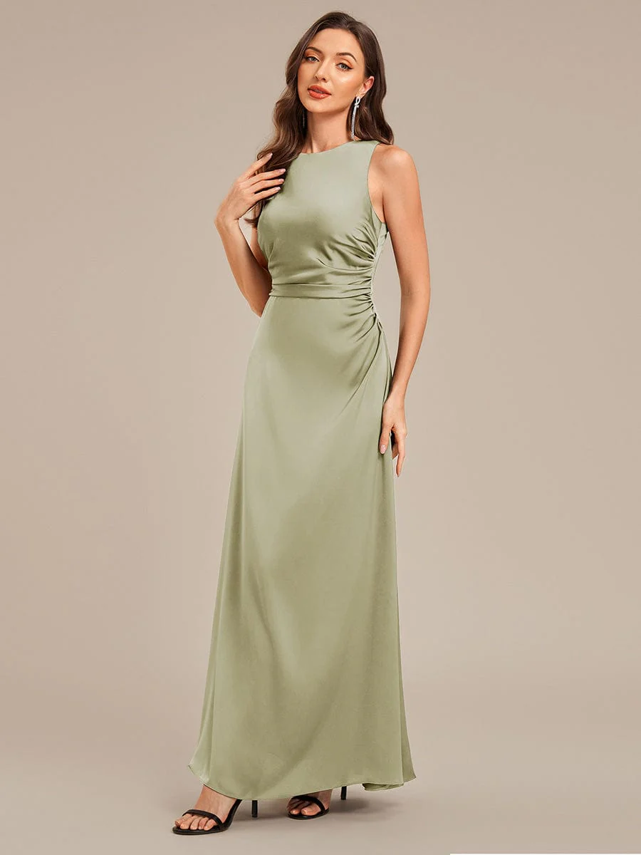 ever VALENCIA|High Neck Backless Satin Bridesmaid Dress - Image 14