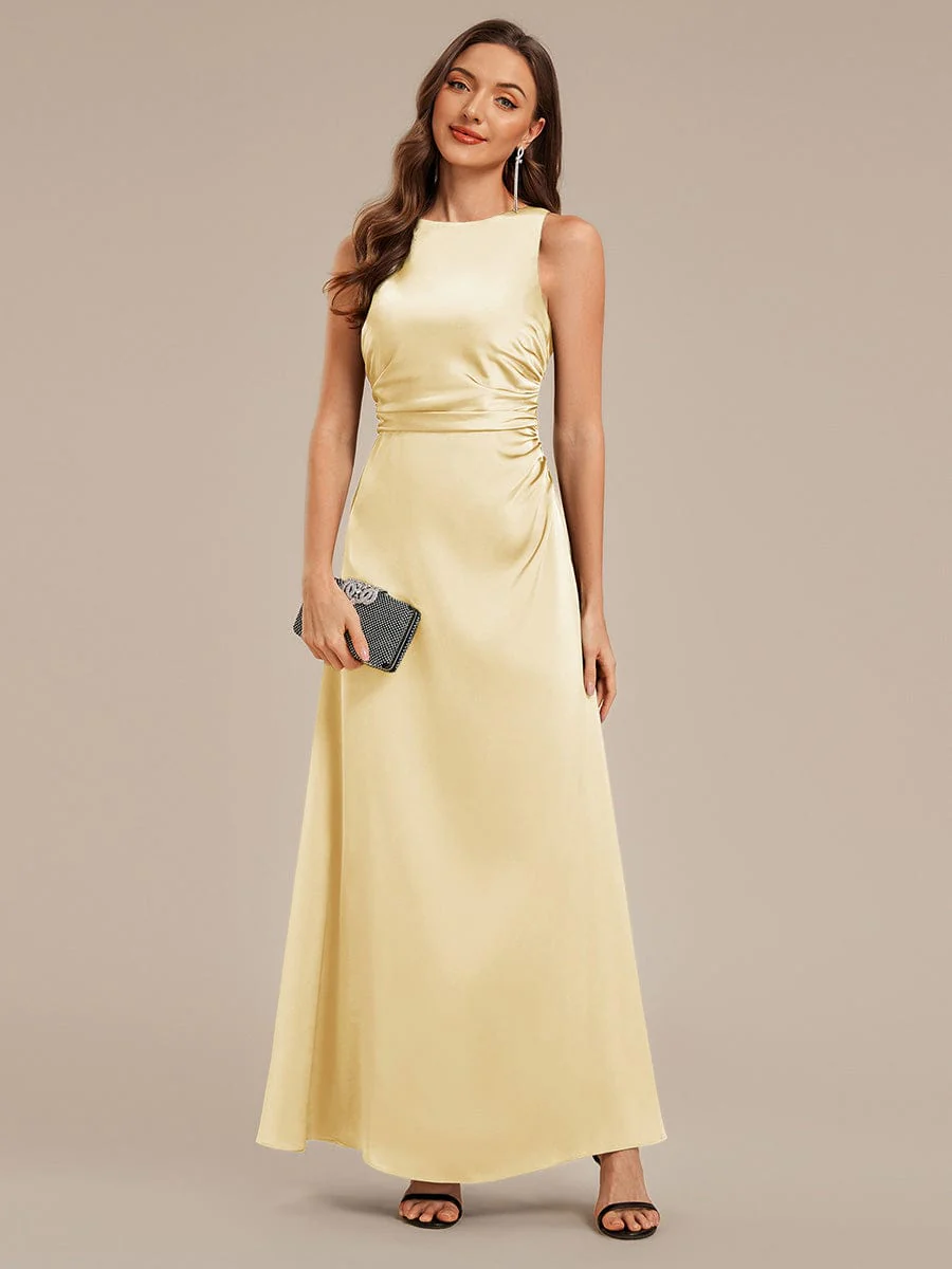 ever VALENCIA|High Neck Backless Satin Bridesmaid Dress - Image 20