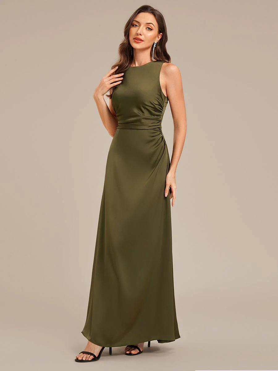 ever VALENCIA|High Neck Backless Satin Bridesmaid Dress - Image 6