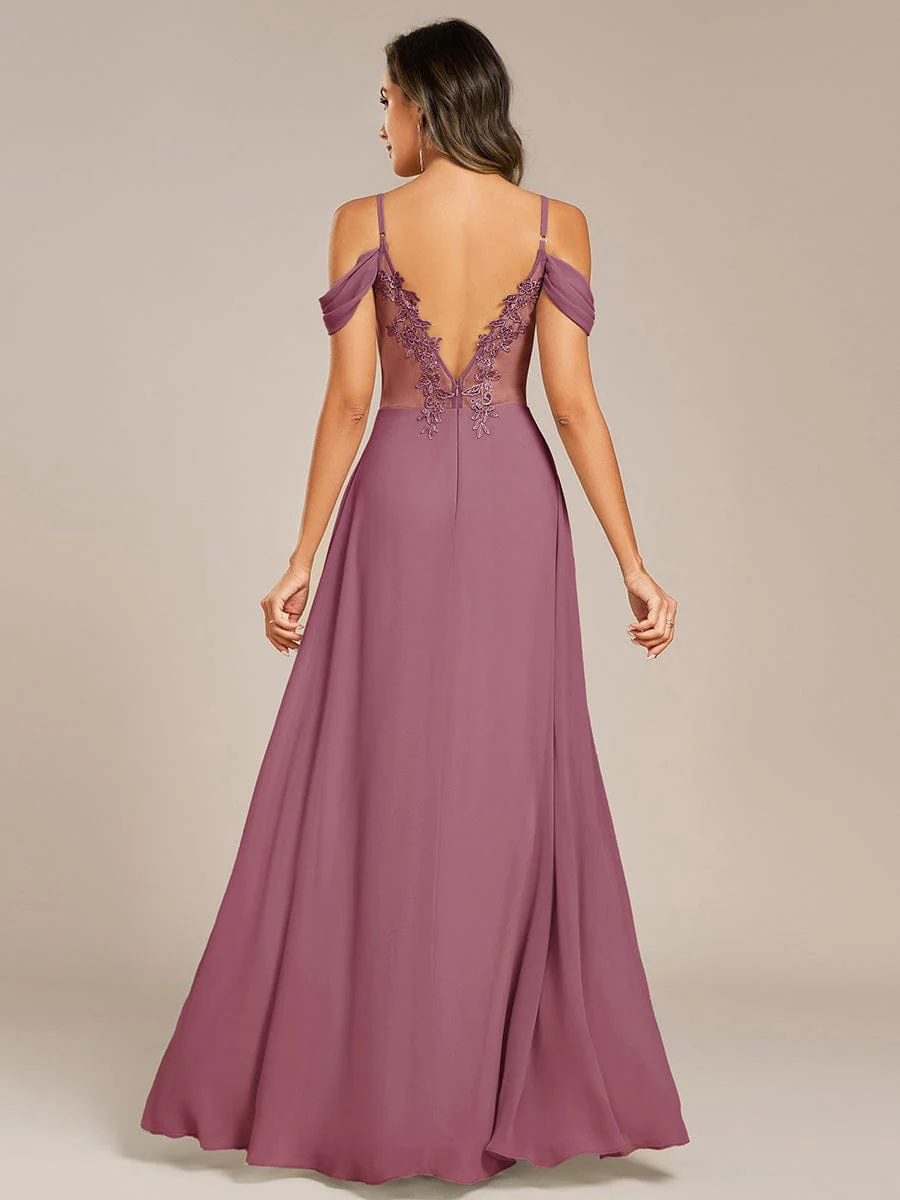 Backless See-through Bridesmaid Dress - Image 14