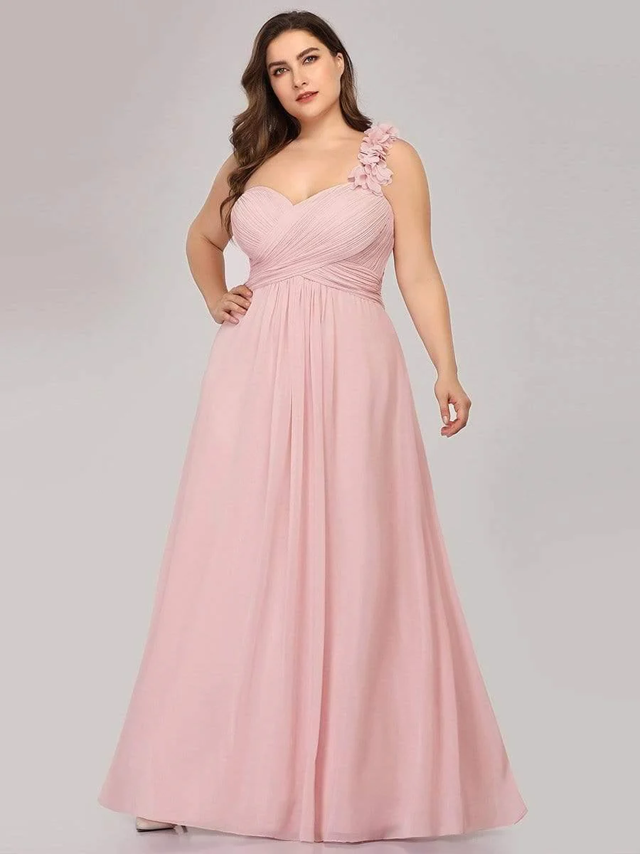 Chiffon One Shoulder Long Bridesmaid Dress - Image 10