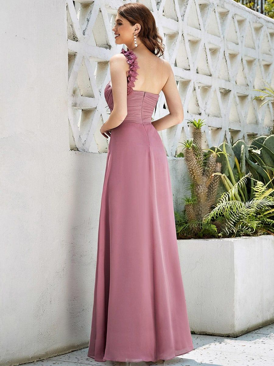 Chiffon One Shoulder Long Bridesmaid Dress - Image 13