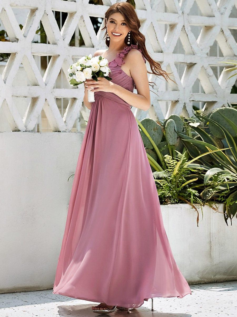 Chiffon One Shoulder Long Bridesmaid Dress - Image 14