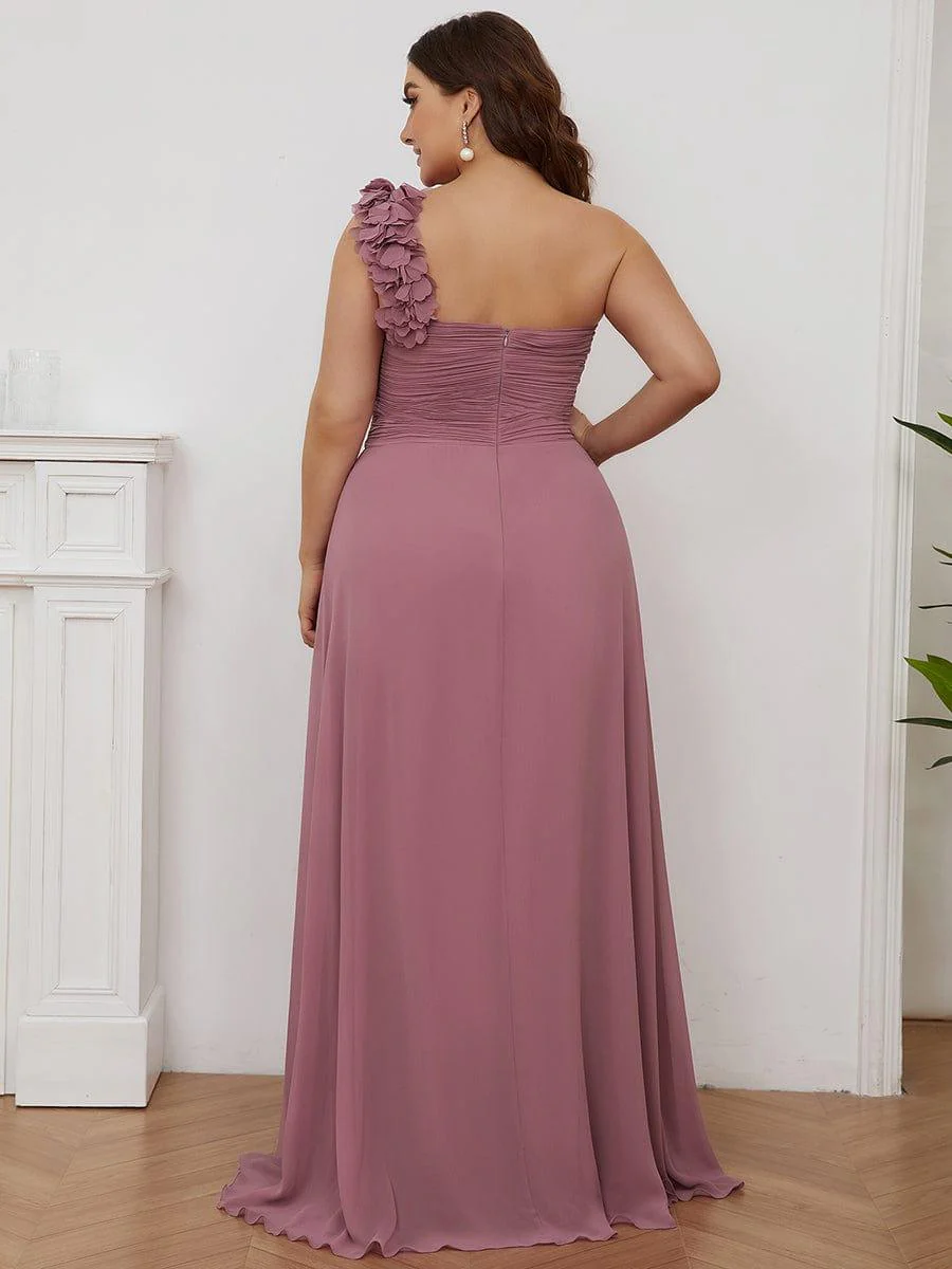 Chiffon One Shoulder Long Bridesmaid Dress - Image 18