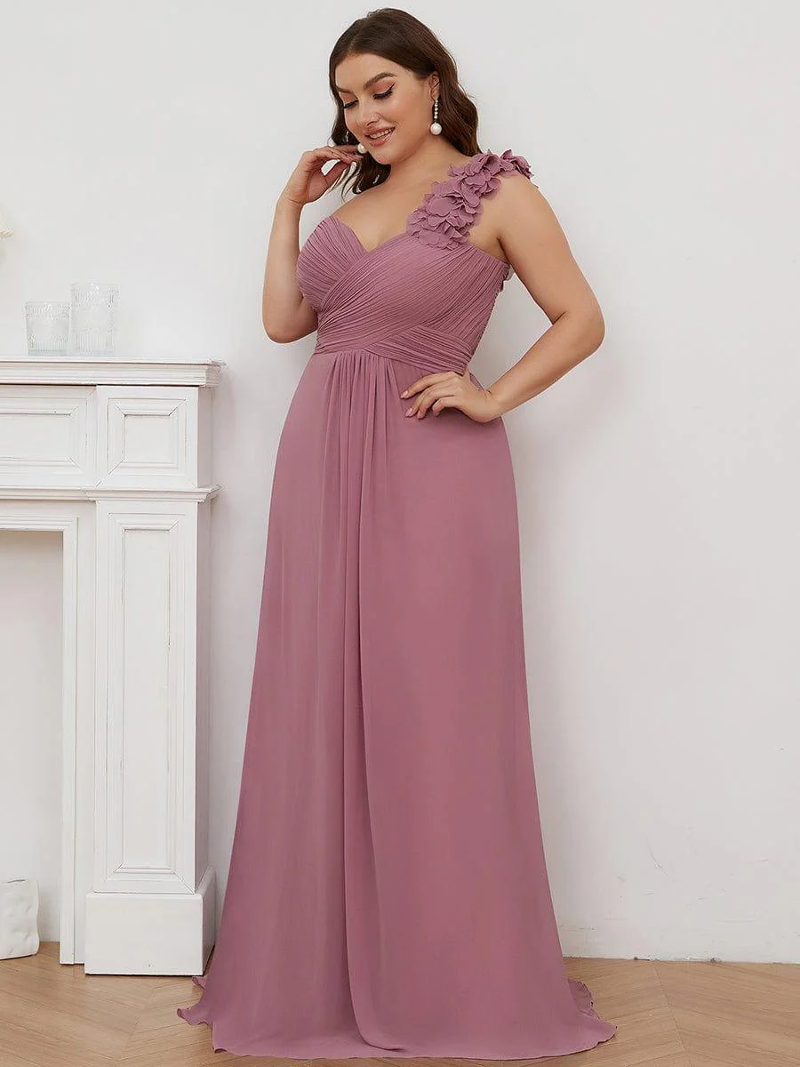 Chiffon One Shoulder Long Bridesmaid Dress - Image 19