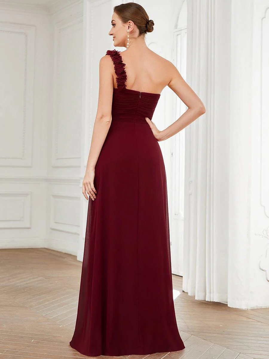 Chiffon One Shoulder Long Bridesmaid Dress - Image 21