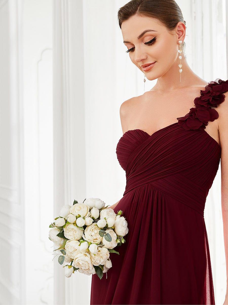 Chiffon One Shoulder Long Bridesmaid Dress - Image 23