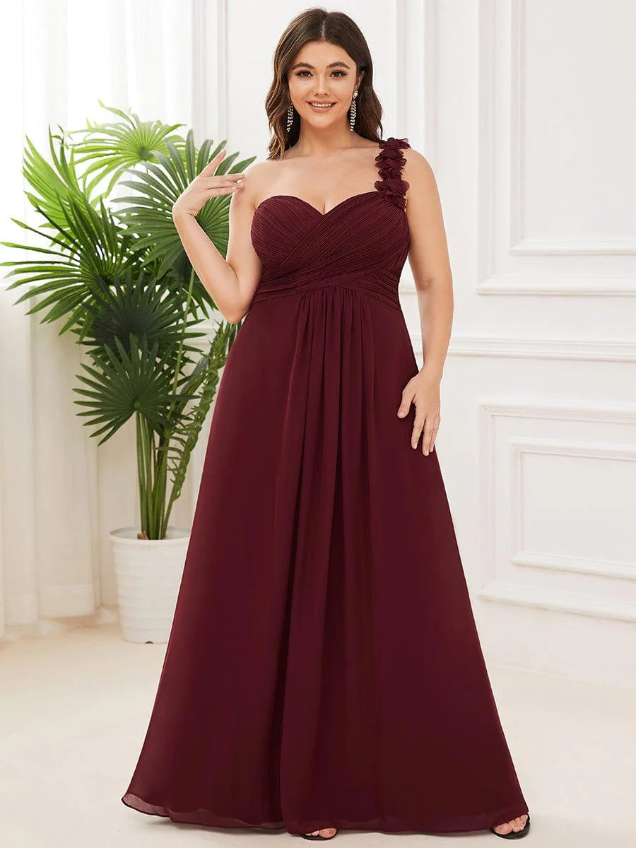 Chiffon One Shoulder Long Bridesmaid Dress - Image 24