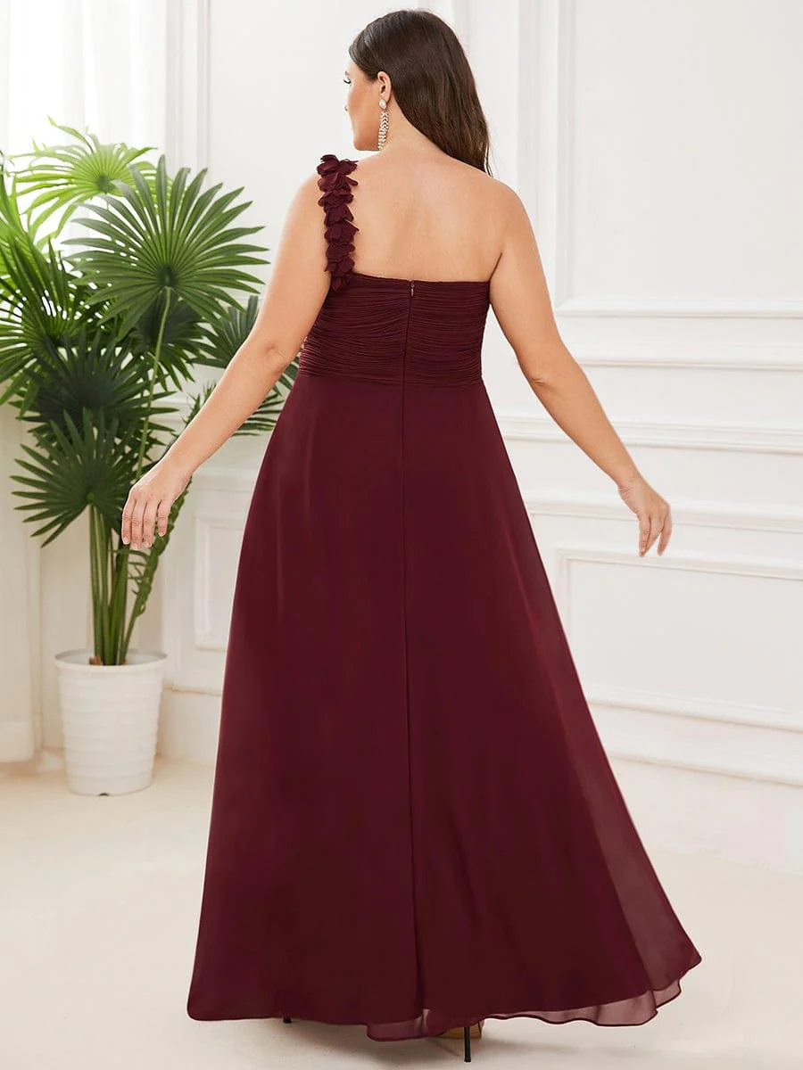 Chiffon One Shoulder Long Bridesmaid Dress - Image 25