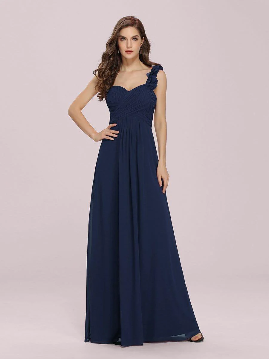 Chiffon One Shoulder Long Bridesmaid Dress - Image 28