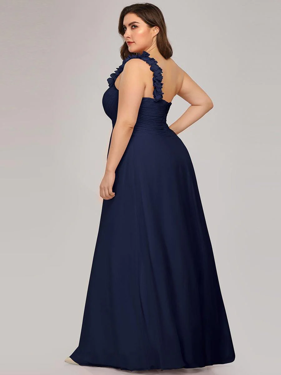 Chiffon One Shoulder Long Bridesmaid Dress - Image 31
