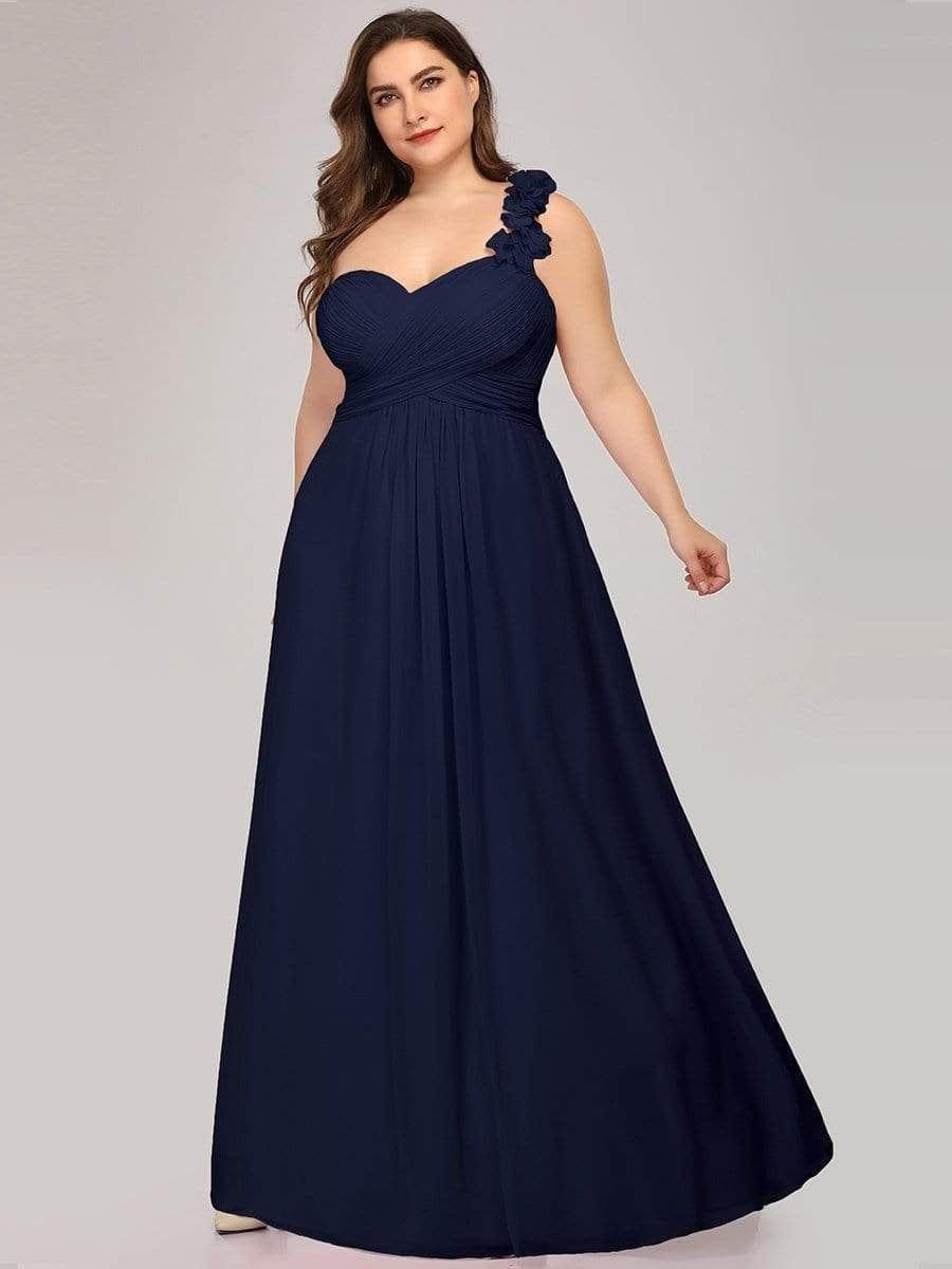 Chiffon One Shoulder Long Bridesmaid Dress - Image 32