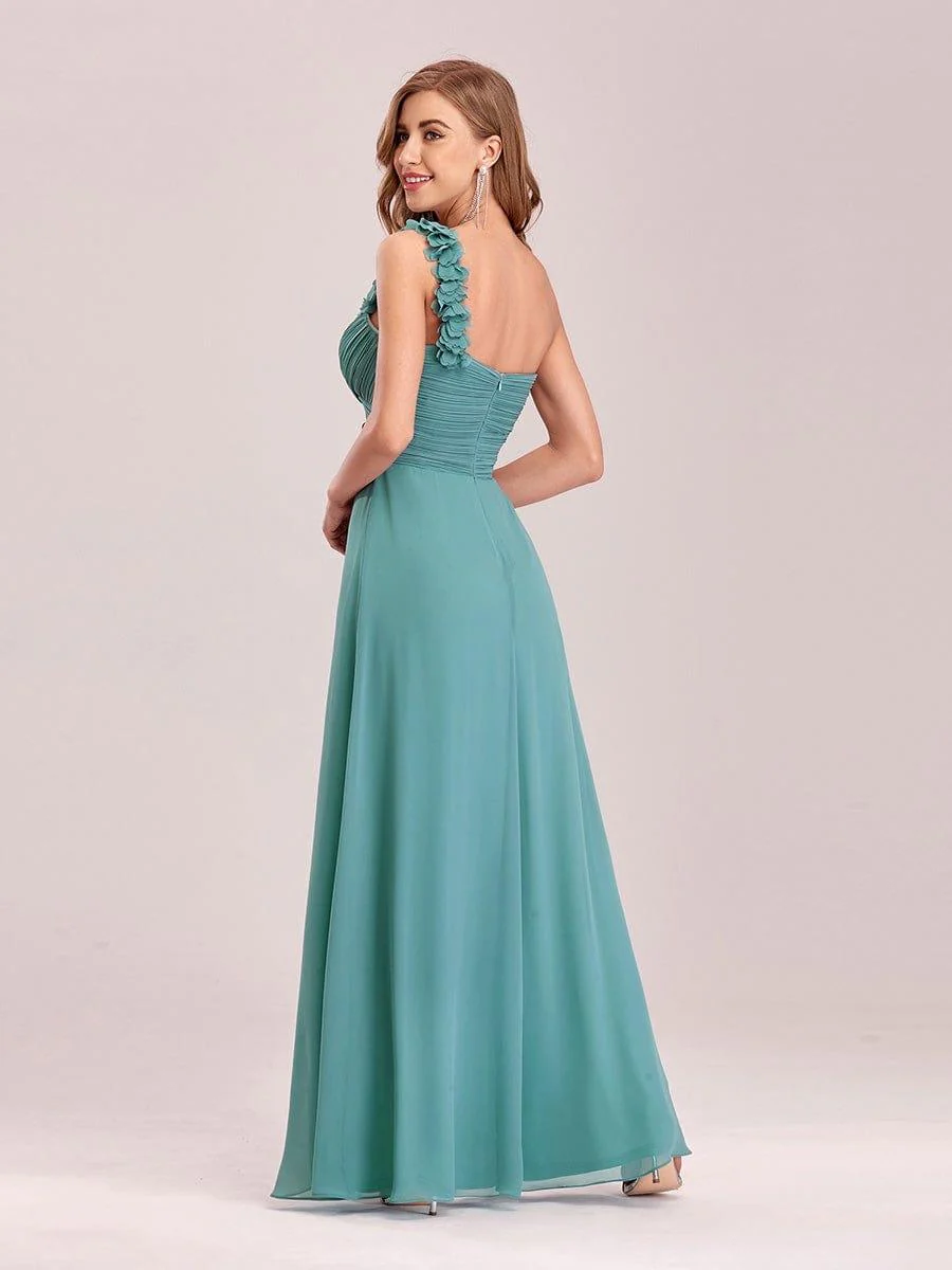 Chiffon One Shoulder Long Bridesmaid Dress - Image 35