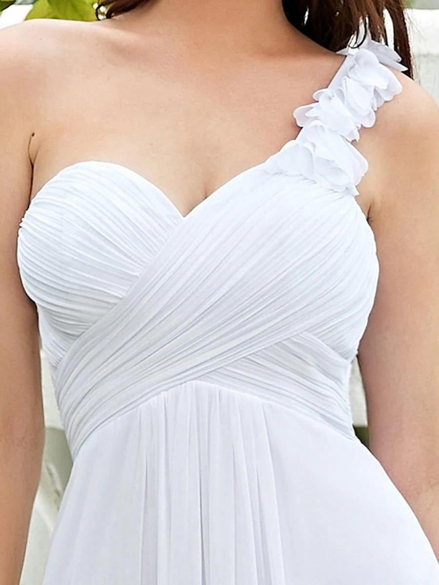 Chiffon One Shoulder Long Bridesmaid Dress - Image 42