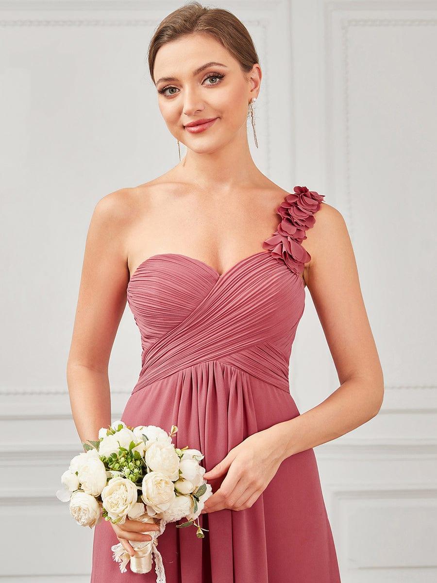 Chiffon One Shoulder Long Bridesmaid Dress - Image 47