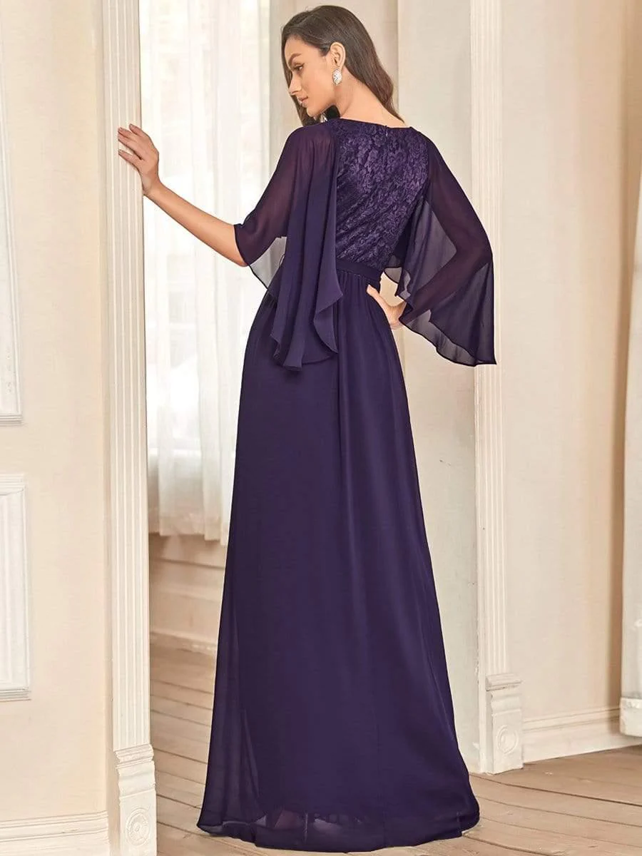 Elegant Deep V Neck Chiffon Maxi Evening Dress - Image 20