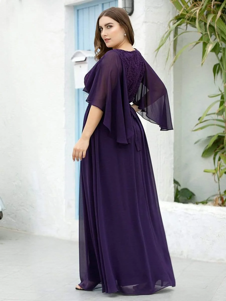 Elegant Deep V Neck Chiffon Maxi Evening Dress - Image 25