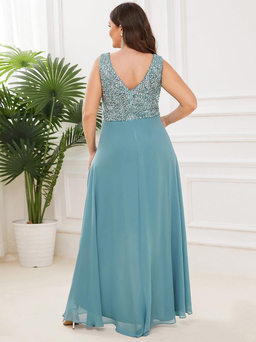Sexy High-Low Maxi Chiffon Evening Dresses with Sequin(Final Sale) - Image 11