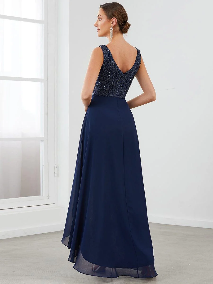 Sexy High-Low Maxi Chiffon Evening Dresses with Sequin(Final Sale) - Image 14