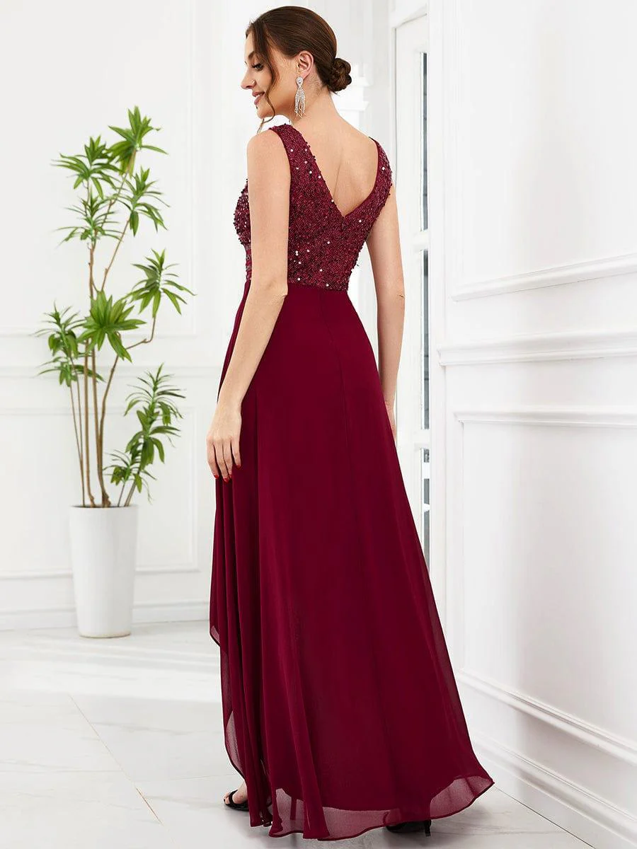 Sexy High-Low Maxi Chiffon Evening Dresses with Sequin(Final Sale) - Image 28