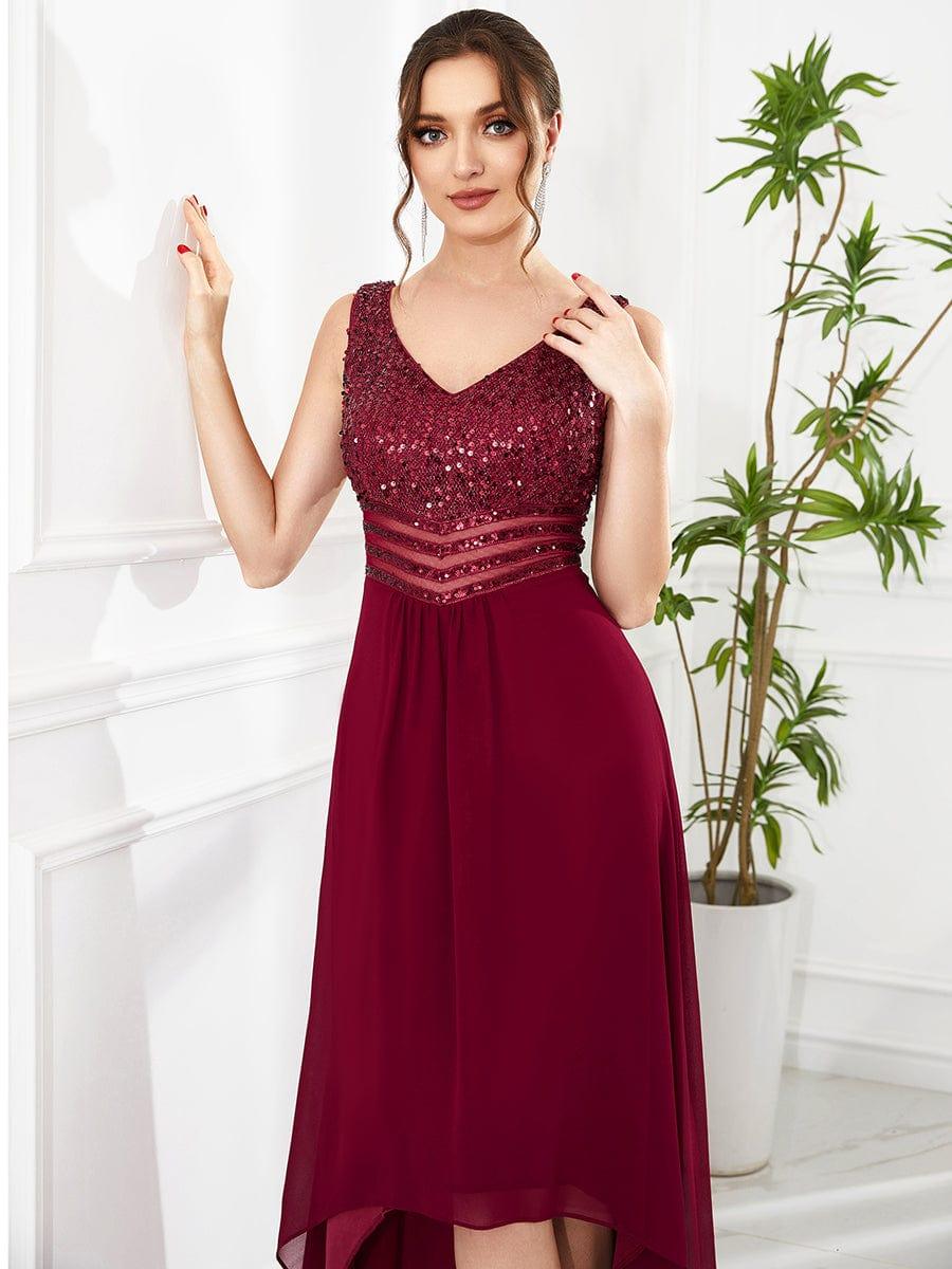 Sexy High-Low Maxi Chiffon Evening Dresses with Sequin(Final Sale) - Image 31