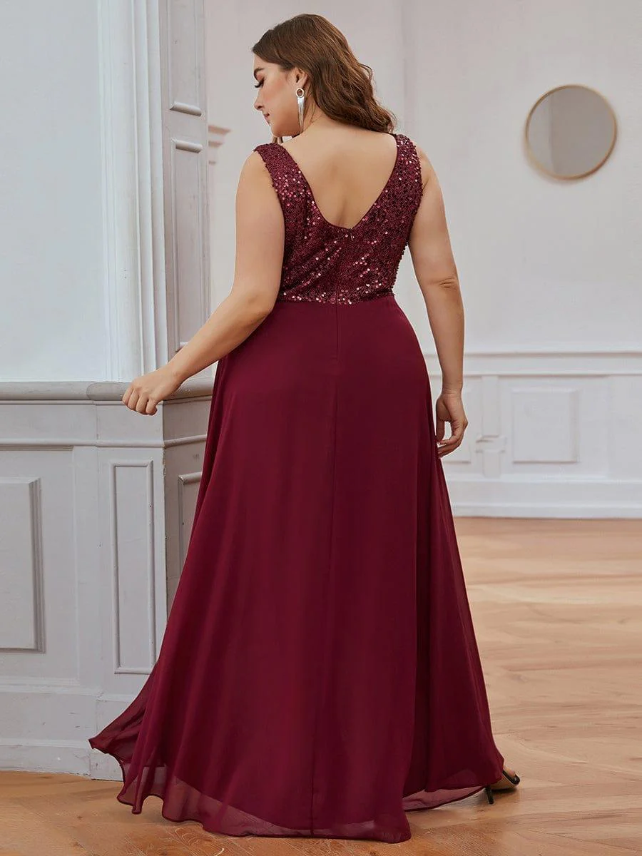Sexy High-Low Maxi Chiffon Evening Dresses with Sequin(Final Sale) - Image 33