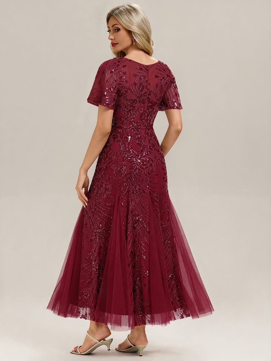 ever ANNIKA|Embroidered Sequin Ruffle Sleeve Evening Dress - Image 29