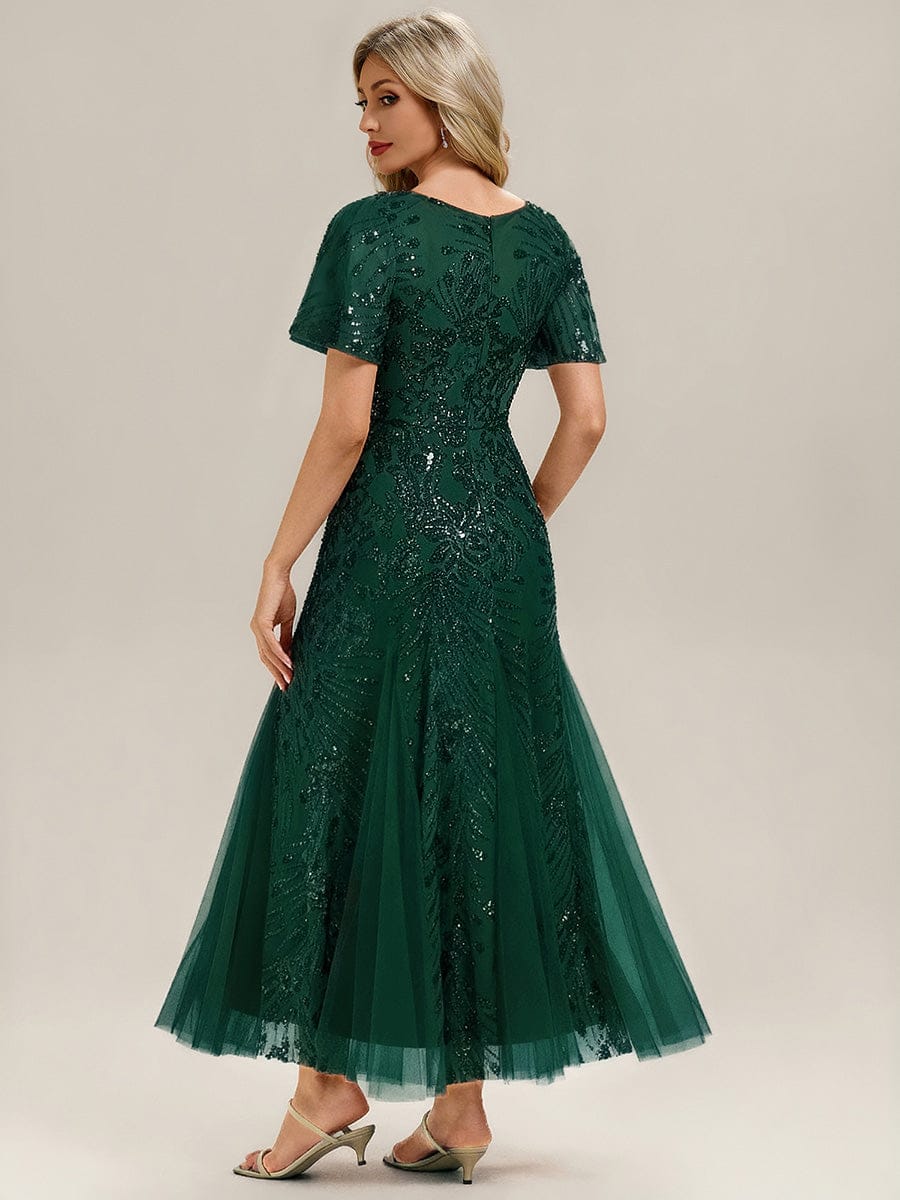 ever ANNIKA|Embroidered Sequin Ruffle Sleeve Evening Dress - Image 35