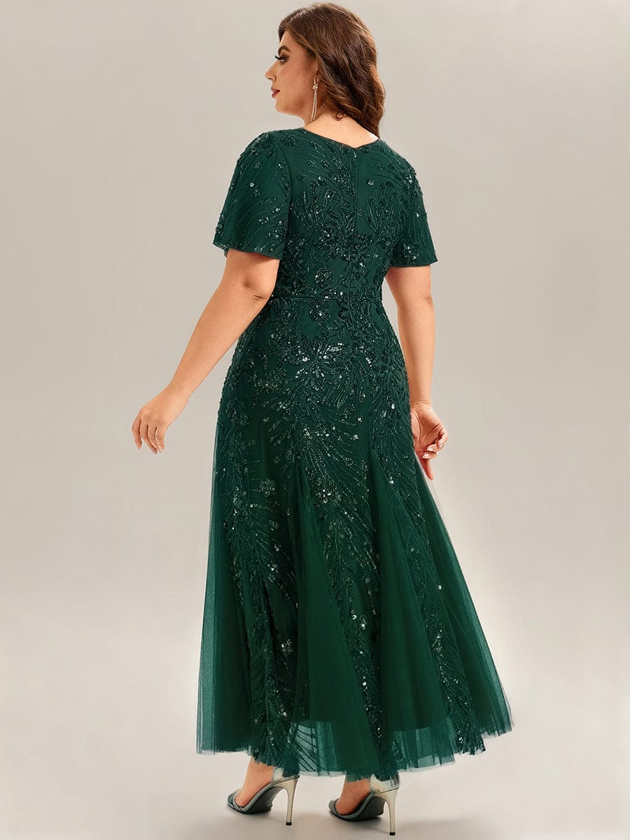 ever ANNIKA|Embroidered Sequin Ruffle Sleeve Evening Dress - Image 38