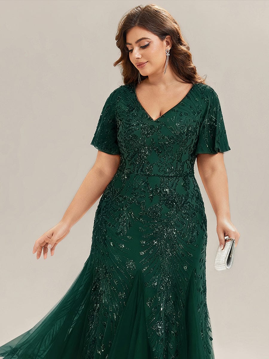 ever ANNIKA|Embroidered Sequin Ruffle Sleeve Evening Dress - Image 39