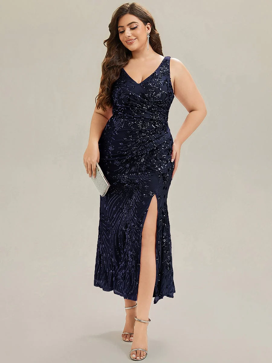 ever JUNIPER|Plus Size Ruched Sequin Bodycon Evening Dress - Image 25