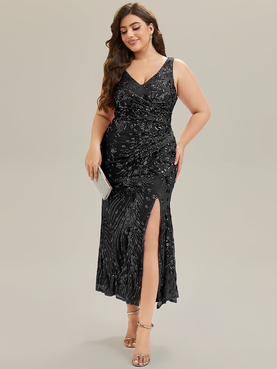 ever JUNIPER|Plus Size Ruched Sequin Bodycon Evening Dress - Image 6