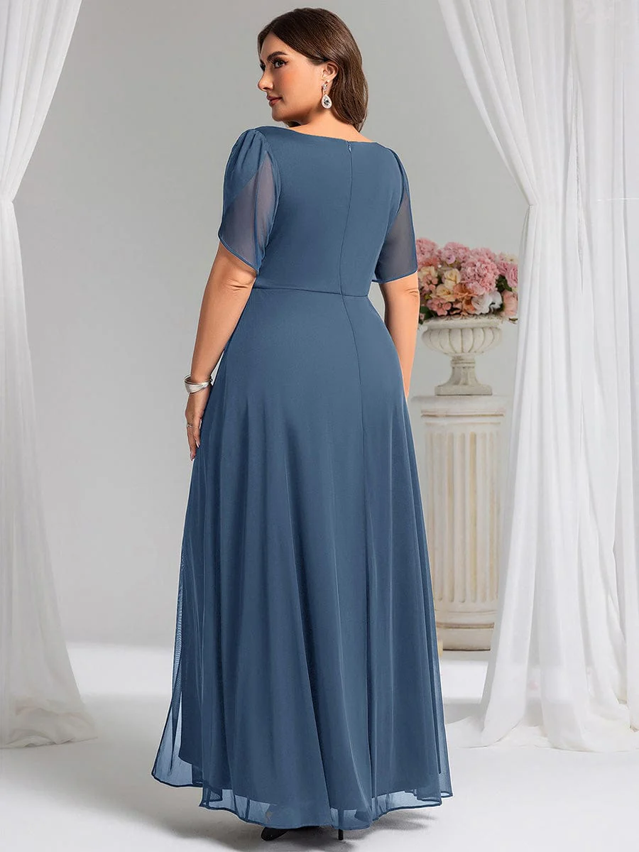 ever NOAH|Rhinestone Embellished Chiffon Ruffle Sleeve Wedding Guest Dress - Image 17