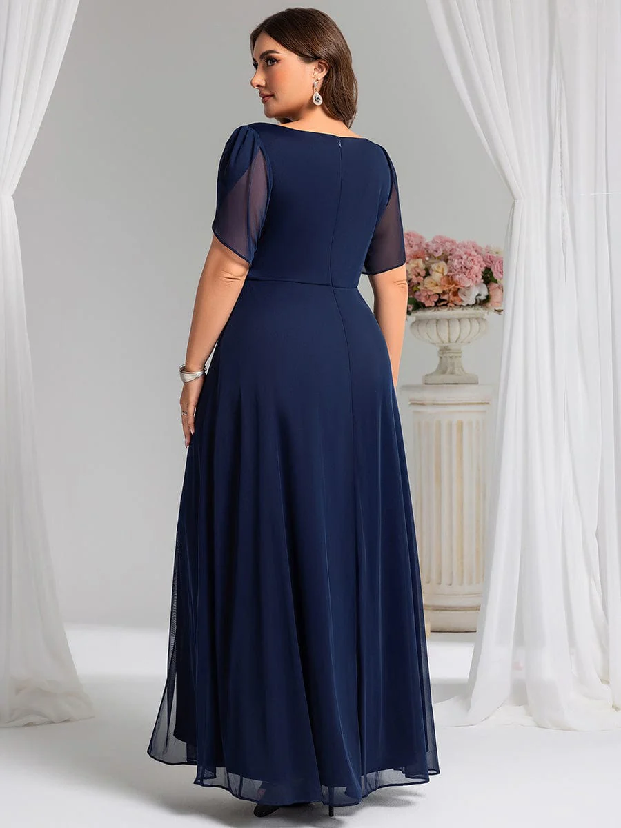 ever NOAH|Rhinestone Embellished Chiffon Ruffle Sleeve Wedding Guest Dress - Image 27