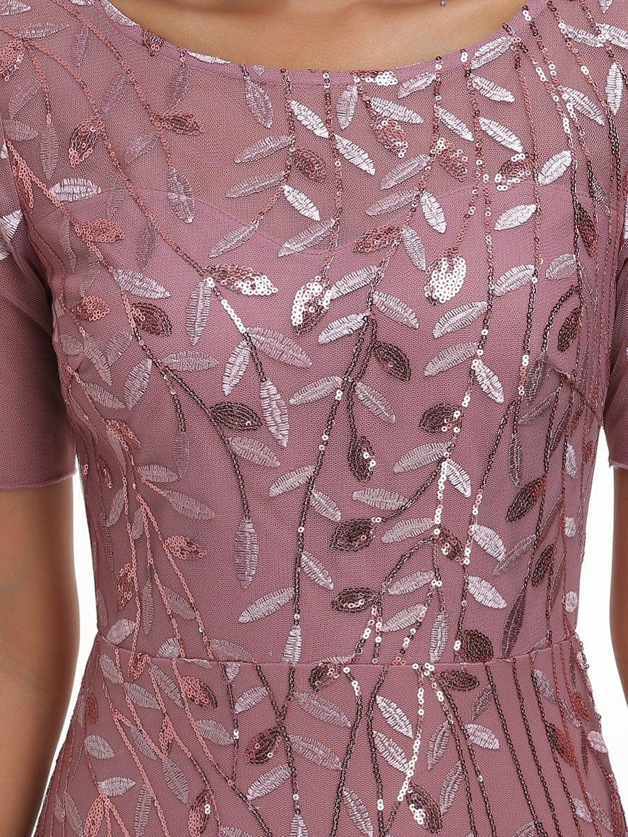 ever JADEN|Sequin Leaf Maxi Long Fishtail Tulle Prom Dresses With Half Sleeves - Image 89