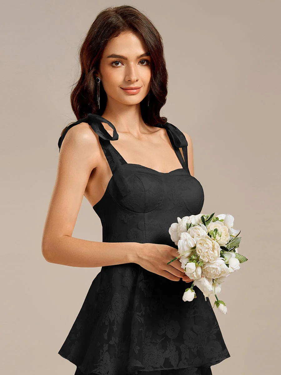 ever CODI|Floral Tie-Strap Bustier Tiered Midi Wedding Guest Dress - Image 15