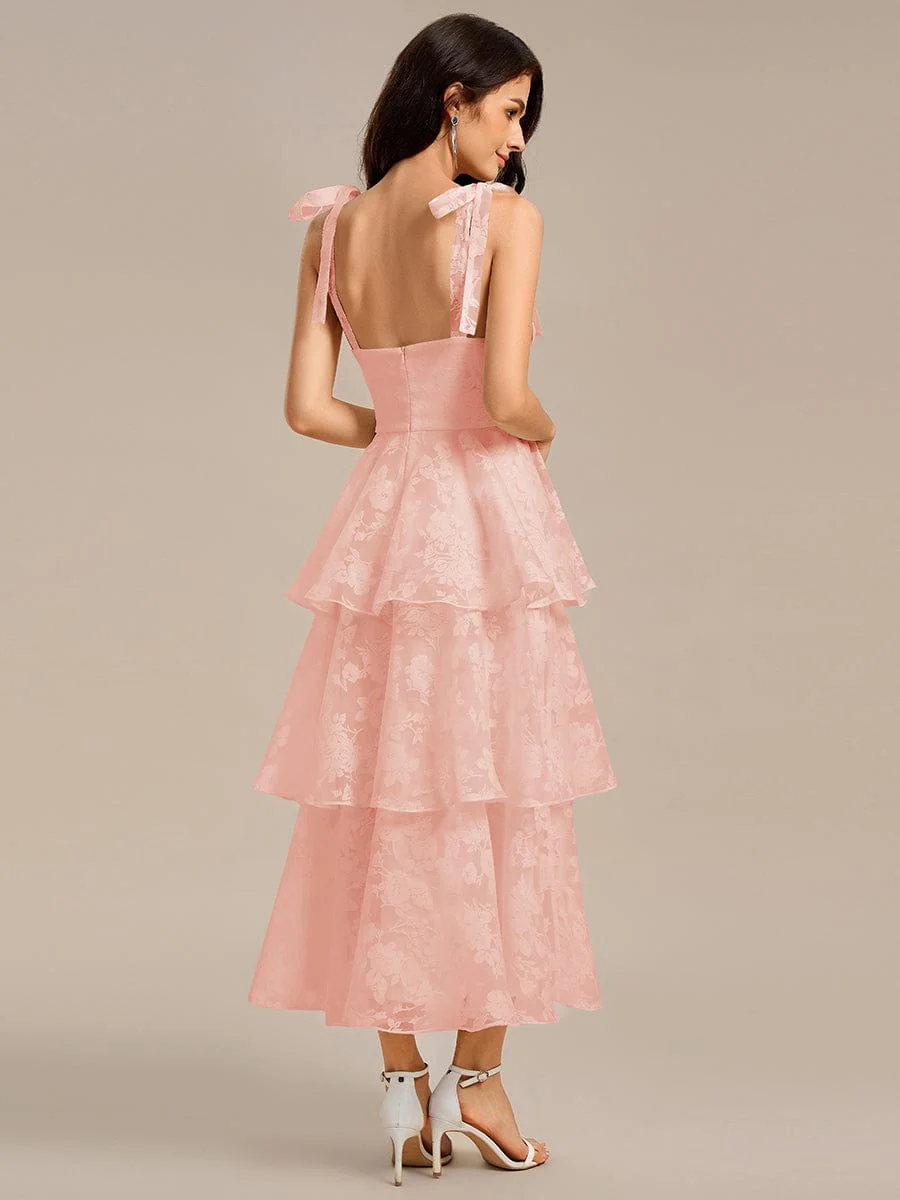 ever CODI|Floral Tie-Strap Bustier Tiered Midi Wedding Guest Dress - Image 19