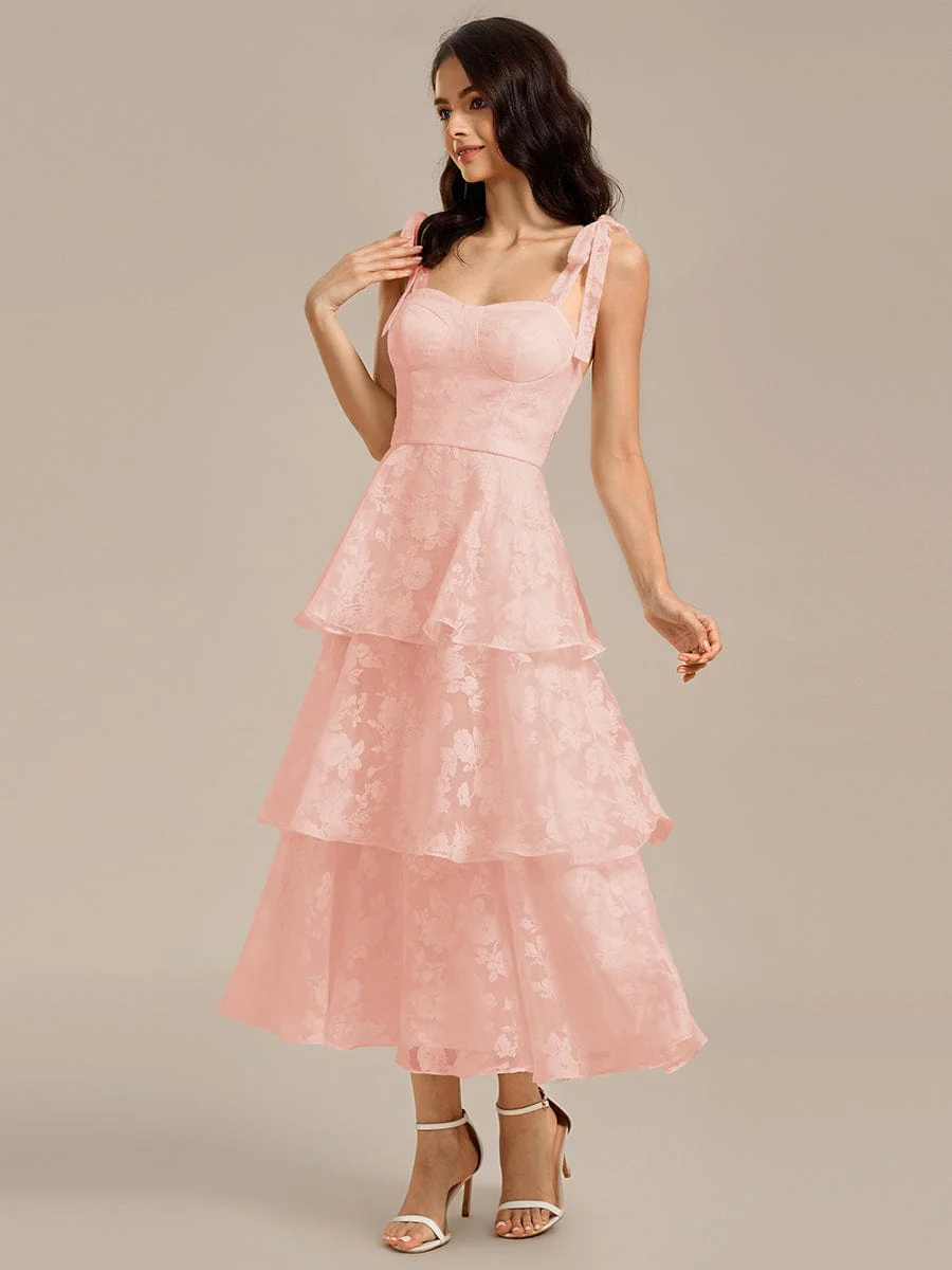 ever CODI|Floral Tie-Strap Bustier Tiered Midi Wedding Guest Dress - Image 22