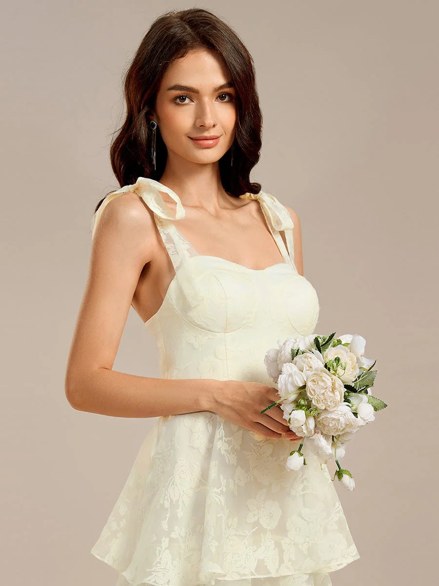 ever CODI|Floral Tie-Strap Bustier Tiered Midi Wedding Guest Dress - Image 5